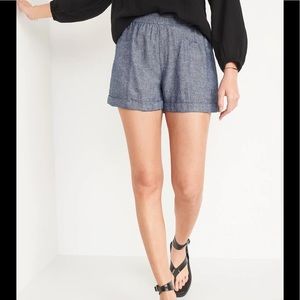 Old Navy High-Waisted Linen-Blend Chambray Shorts